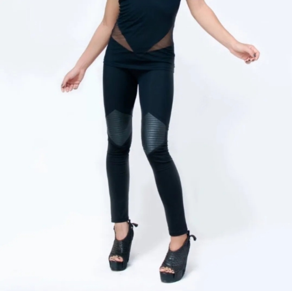 Kayo Anime Clothing Moto Mesh Pleather Legging Pants NEW sz S